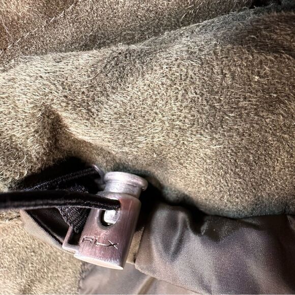 RLX by Ralph Lauren 2000s Olive Goat Suede Down Puffer Jacket - Picture 10 of 17